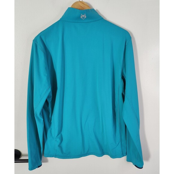 Greyson Tate Mockneck Teal Quarter 1/4 Zip Performance Golf Pullover Mens Medium - Picture 2 of 5